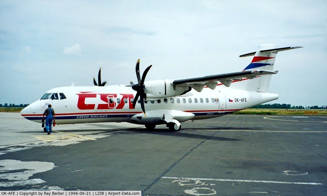OK-AFE, 1995 ATR 42-420 C/N 487, Aerospatiale ATR-42-420 [487] (CSA Czech Airlines) Bratislava~OM 21/06/1996