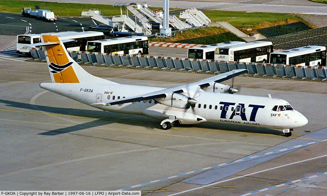 F-GKOA, 1990 ATR 72-202 C/N 201, Aerospatiale ATR-72-202 [201] (TAT) Paris-Orly~F 16/06/1997