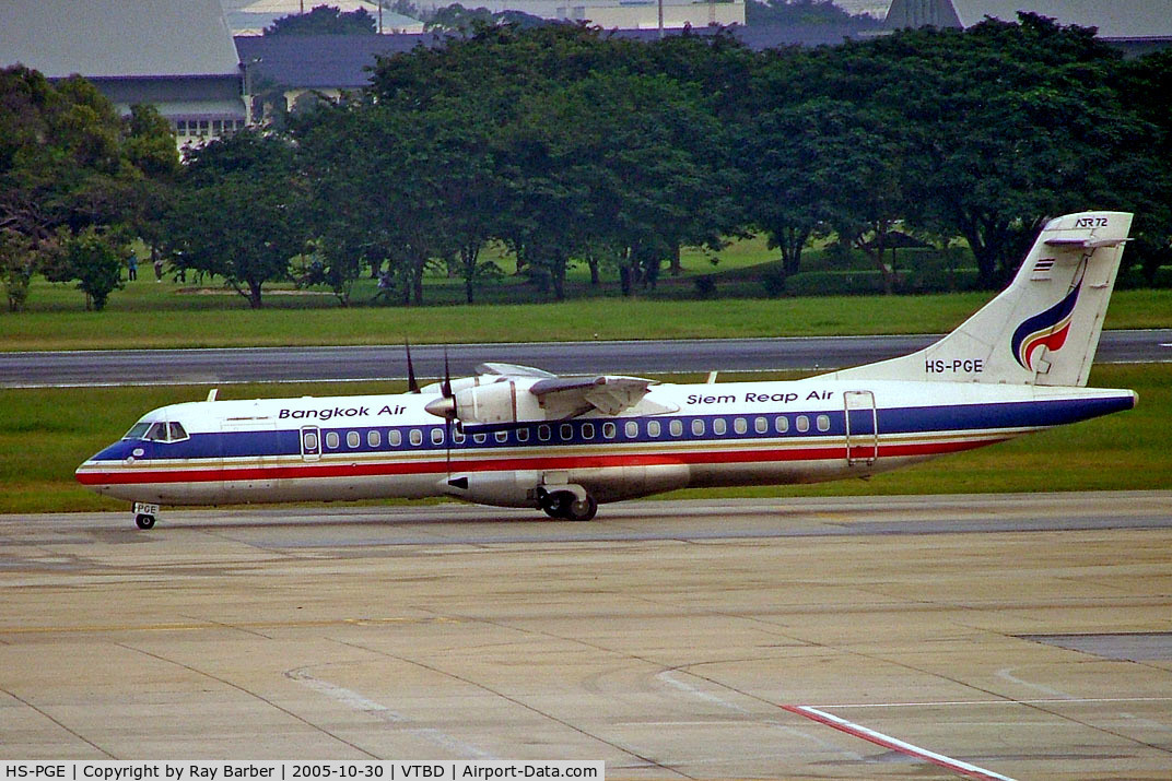 HS-PGE, 1995 ATR 72-202 C/N 450, Aerospatiale ATR-72-202 [450] (Bangkok Airways) Bangkok Int~HS 30/10/2005