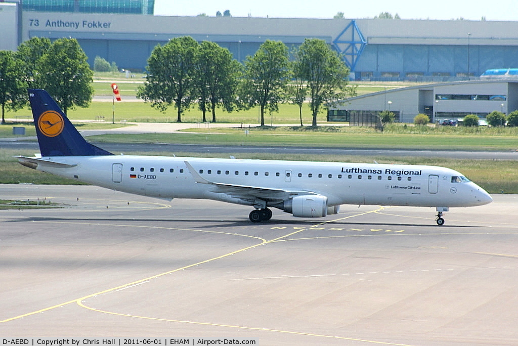 D-AEBD, 2009 Embraer 195LR (ERJ-190-200LR) C/N 19000324, Lufthansa Cityline