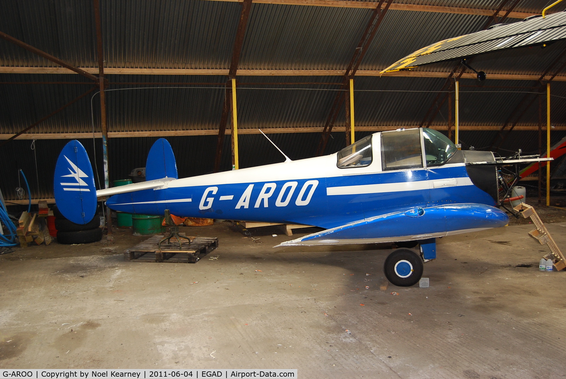 G-AROO, 1961 Forney F-1A Aircoupe C/N 5750, Photographed in the hanger at Newtownards Airfield.
