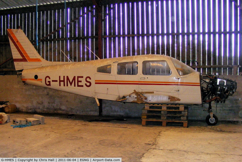 G-HMES, 1981 Piper PA-28-161 Cherokee Warrior II C/N 28-8216070, one of the many wrecks and relics at Bagby Airfield, Yorkshire