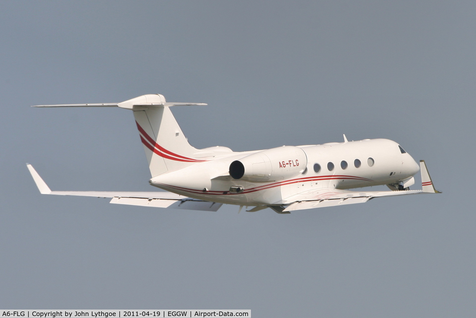 A6-FLG, 2007 Gulfstream Aerospace GIV-X (G450) C/N 4106, 08 departure from London Luton.EGGW.