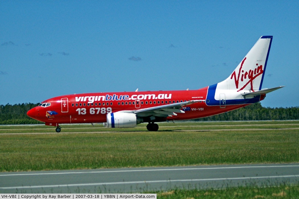 VH-VBI, 2002 Boeing 737-7Q8 C/N 30644, Boeing 737-7Q8 [30644] (Virgin Blue) Brisbane-International~VH 18/03/2007