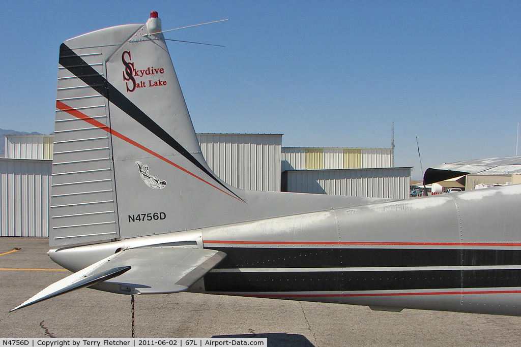 N4756D, 1958 Cessna 182A Skylane C/N 34856, Tail fin of 1958 Cessna 182A, c/n: 34856 at Mesquite , NV