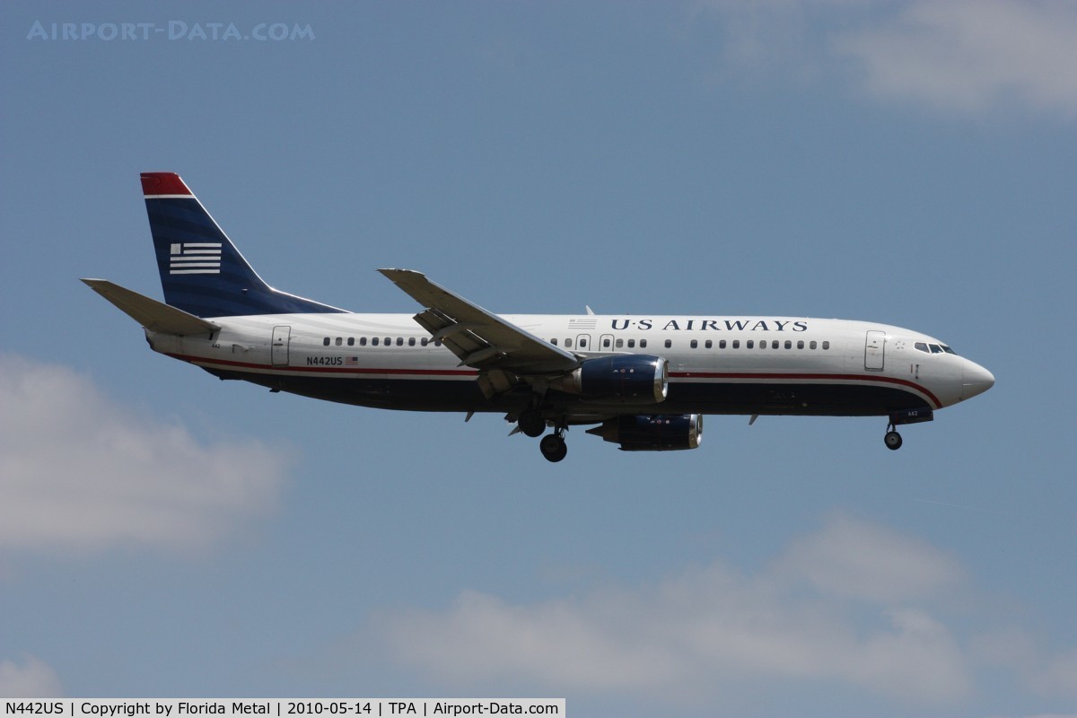 N442US, 1990 Boeing 737-4B7 C/N 24841, US Airways 737