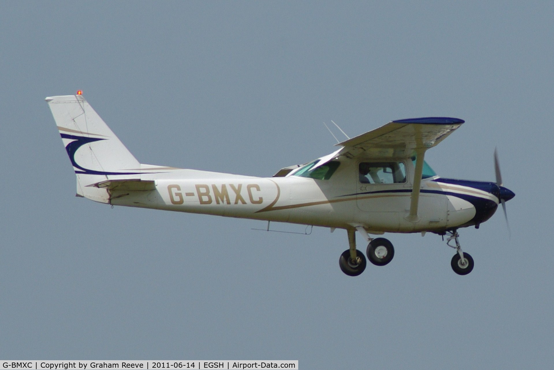 G-BMXC, 1977 Cessna 152 C/N 152-80416, About to land.