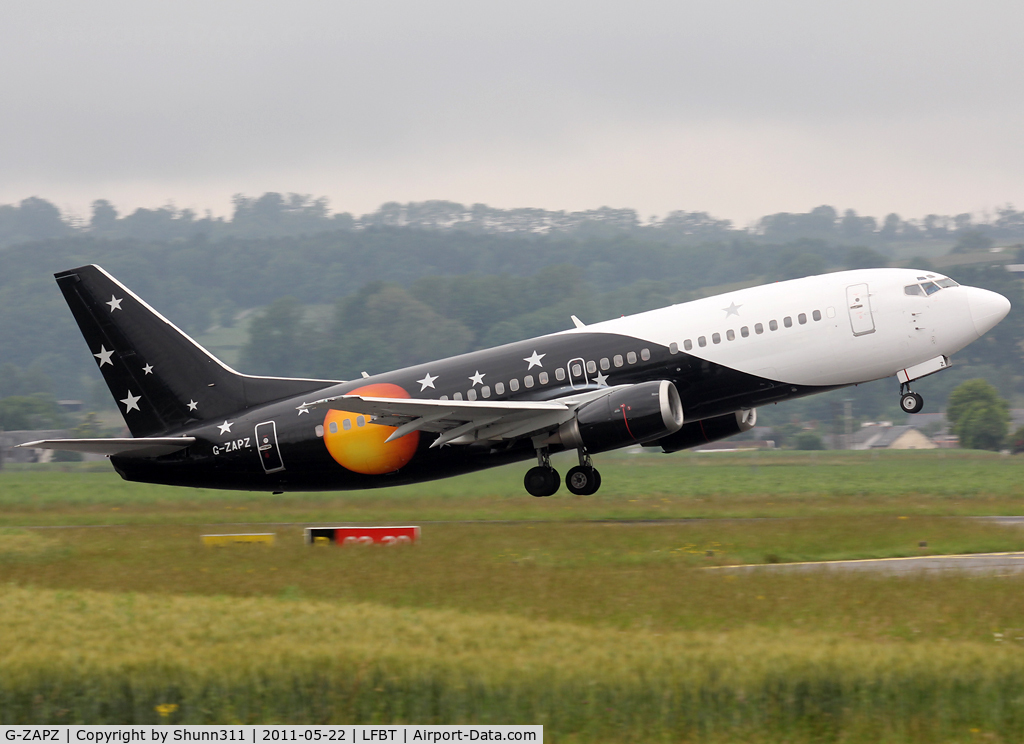 G-ZAPZ, 1991 Boeing 737-33A(QC) C/N 25401, Taking off rwy 02