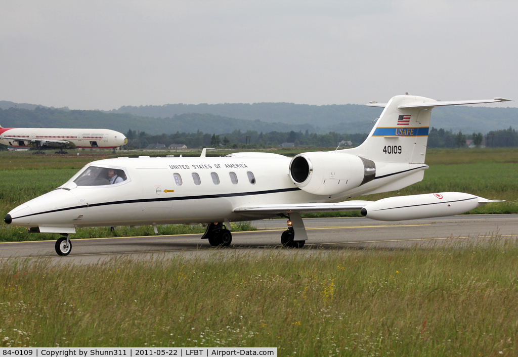 84-0109, 1984 Gates Learjet C-21A C/N 35A-555, Taxiing holding point rwy 02 for departure...