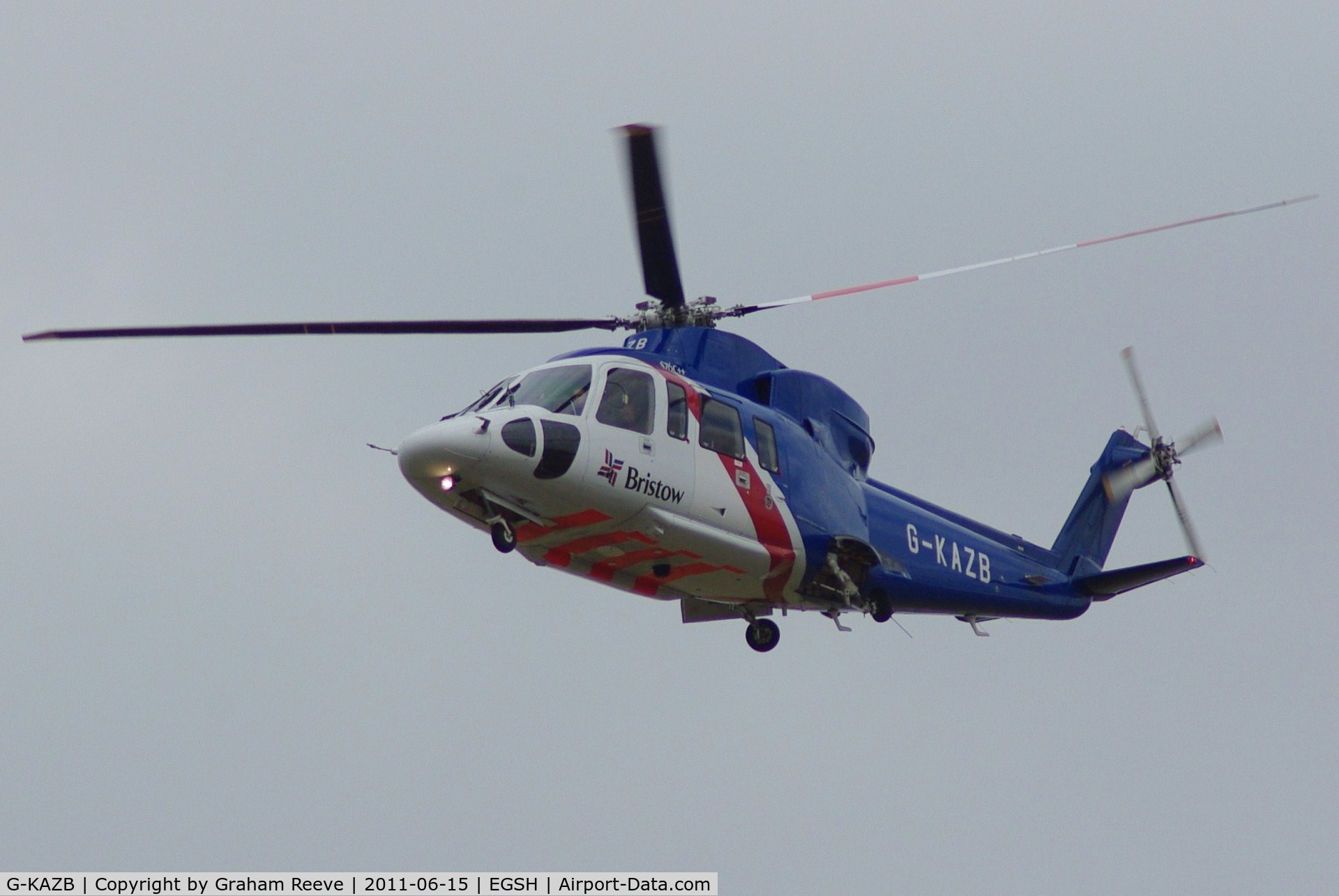 G-KAZB, 2006 Sikorsky S-76C C/N 760614, Departing from Norwich.