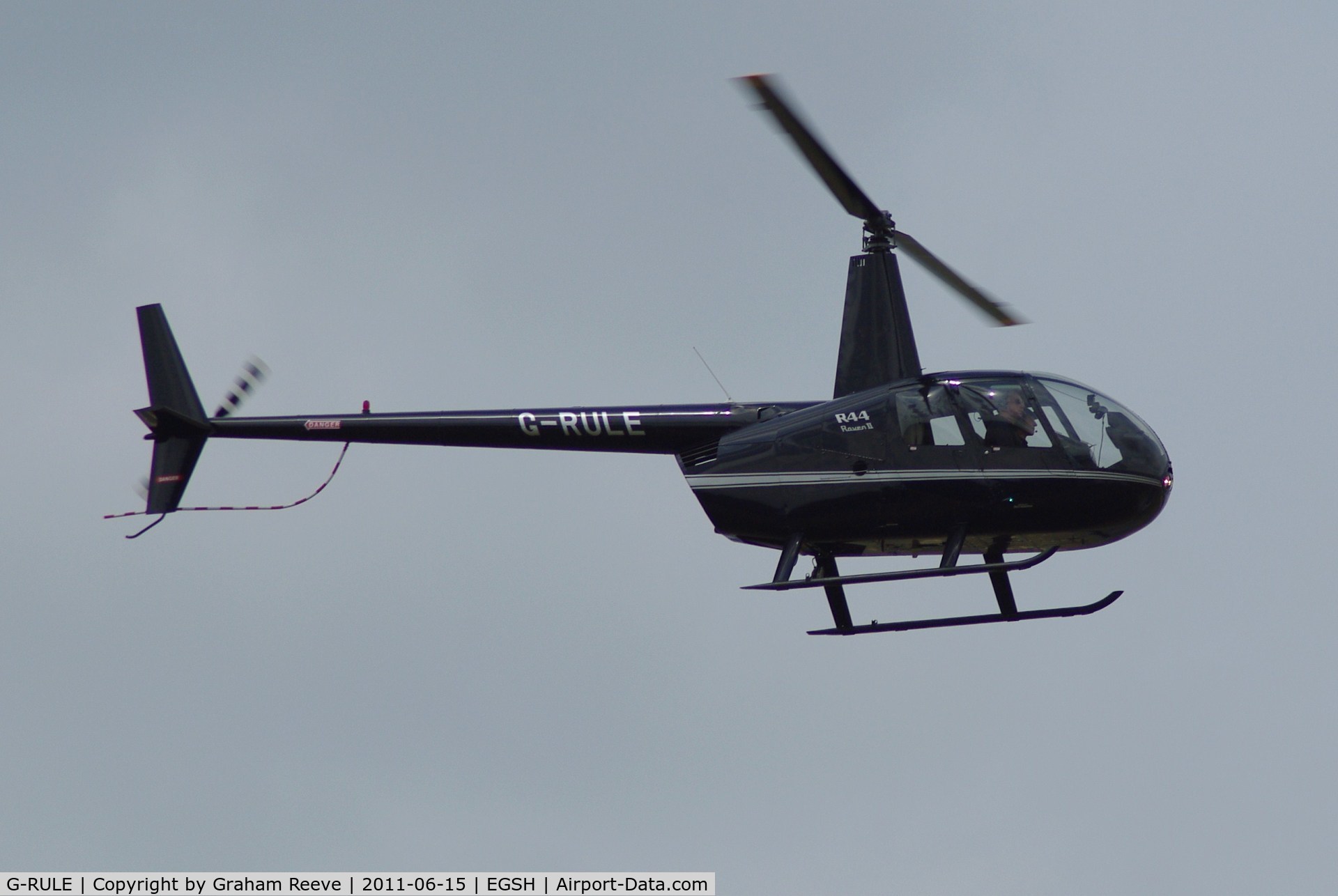 G-RULE, 2005 Robinson R44 Raven II C/N 11039, Landing at Norwich.