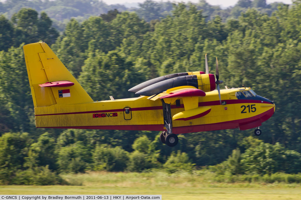 C-GNCS, 1969 Canadair CL-215-I (CL-215-1A10) C/N 1008, The final takeoff from Hickory, NC as old N215NC heads to Yellowknife, NWT to join the CL-215 fleet at Buffalo Airways.