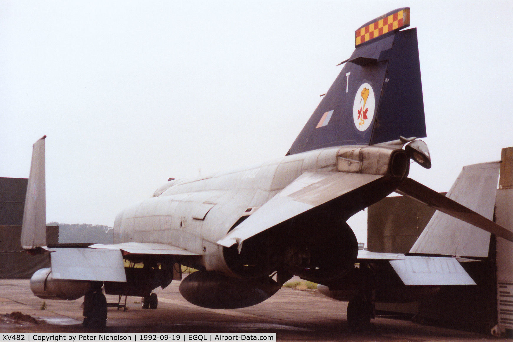 XV482, 1969 McDonnell Douglas Phantom FGR2 C/N 3361, Phantom FGR.2 of 92 Squadron being used as a decoy as seen at the 1992 RAF Leuchars Airshow.