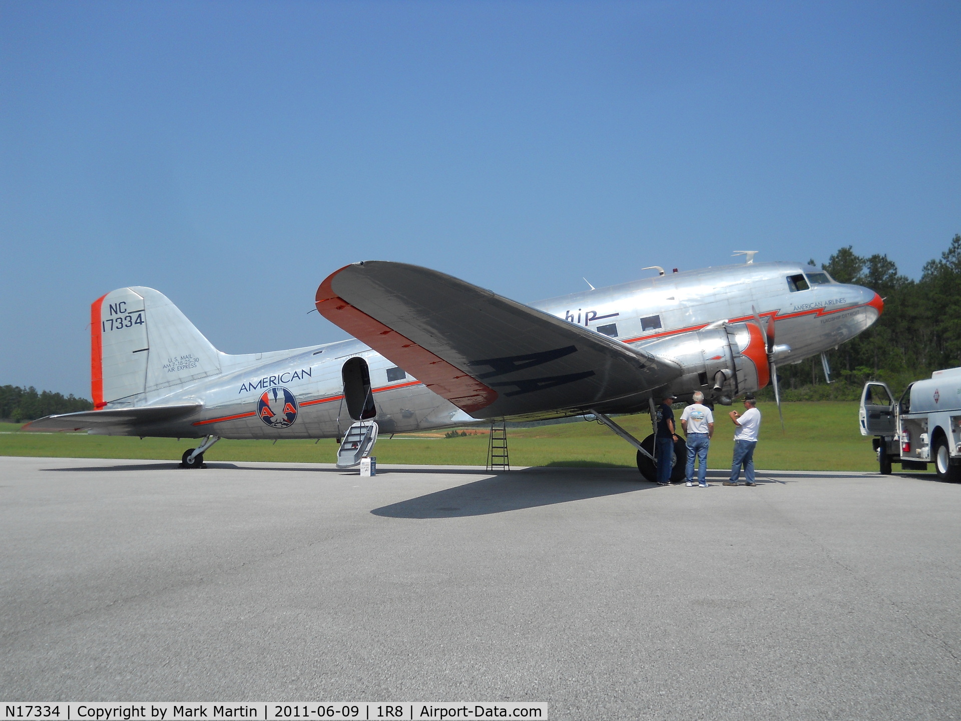 N17334, 1937 Douglas DC-3-178 C/N 1920, refueling stop enroute to OPF and MIA to meet the Lufthansa A-380