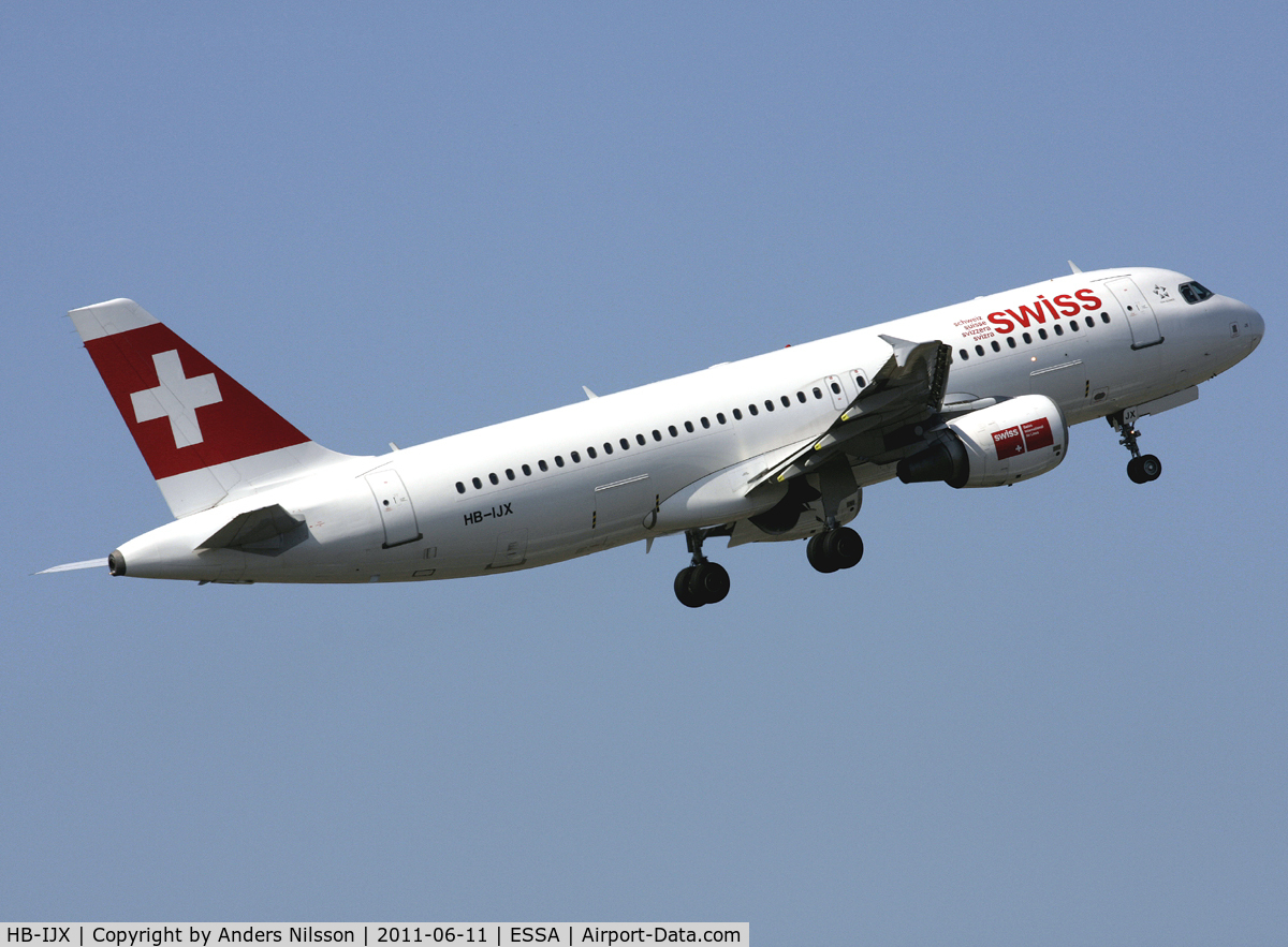 HB-IJX, 2002 Airbus A320-214 C/N 1762, Taking off from runway 08