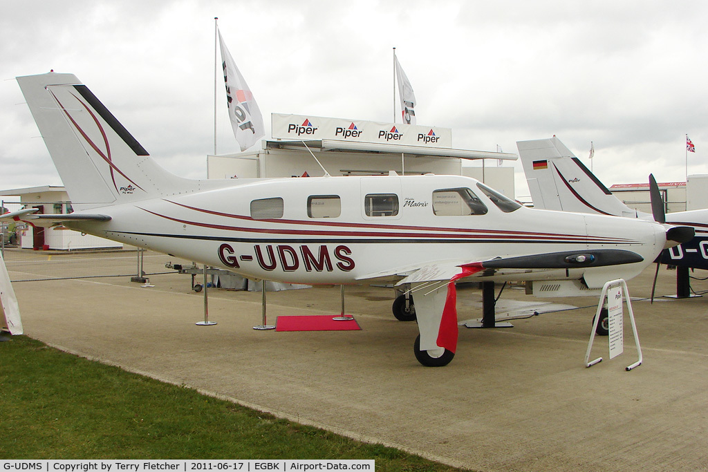 G-UDMS, 2008 Piper PA-46R-350T Malibu Matrix C/N 4692068, Piper PA46R-350T, c/n: 4692068 exhibited at 2011 AeroExpo at Sywell