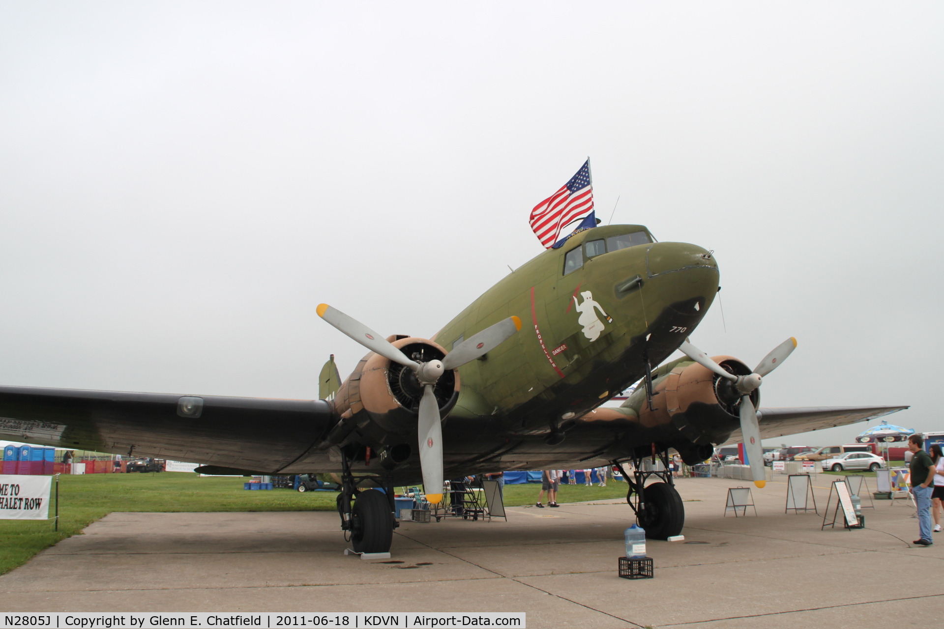 N2805J, 1944 Douglas DC3C-R-1830-90C C/N 20835, At the Quad Cities Air Show.  Real USAF serial is 43-16369