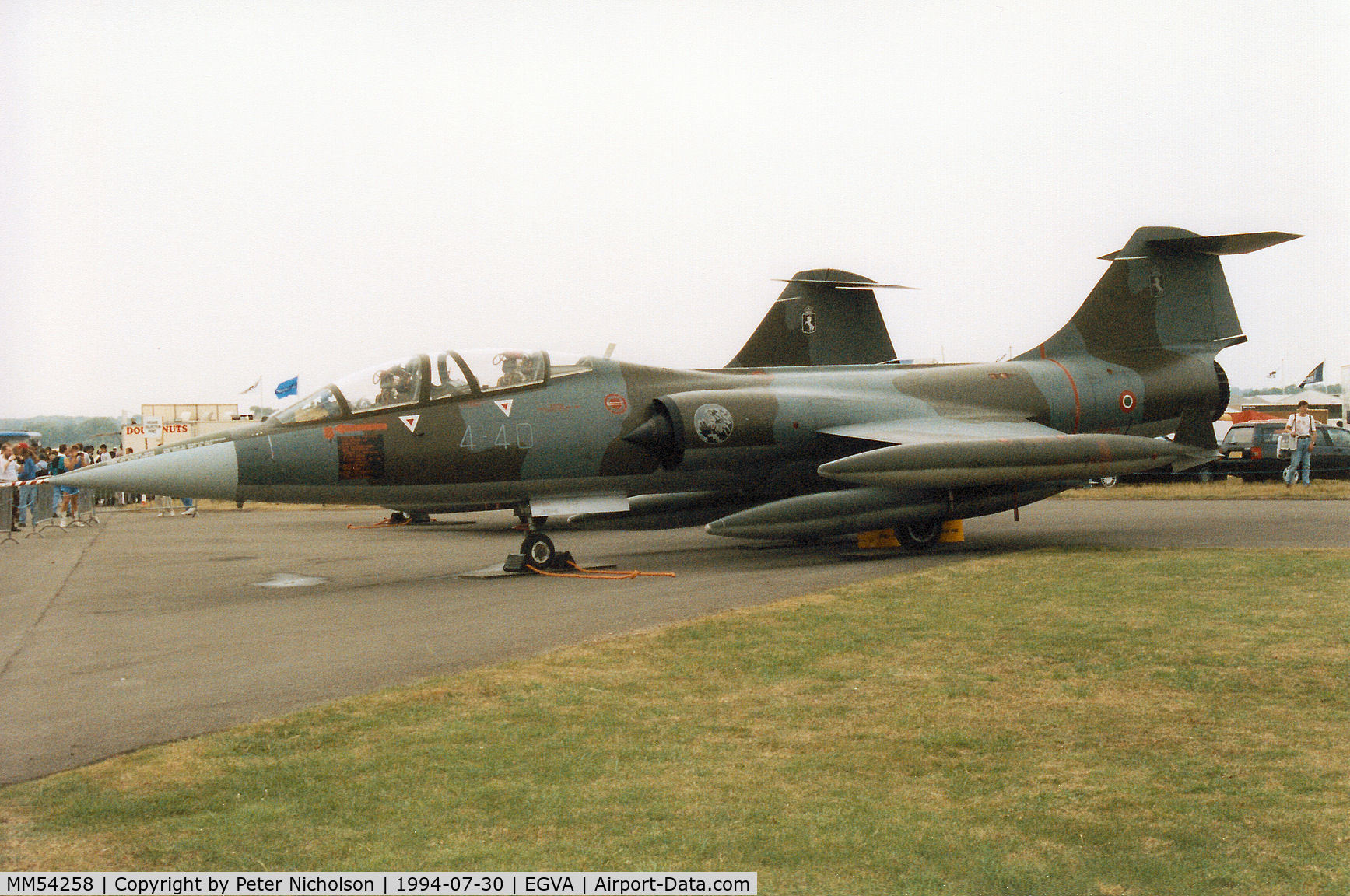MM54258, 1969 Lockheed TF-104G Starfighter C/N 583H-5209, Another view of the 4 Stormo TF-104G Starfighter on display at the 1994 Intnl Air Tattoo at RAF Fairford.