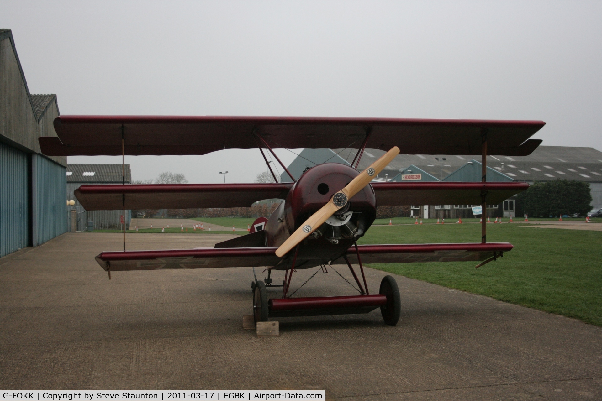 G-FOKK, 2006 Fokker Dr.1 Triplane Replica C/N PFA 238-14253, Taken at Sywell Airfield March 2011