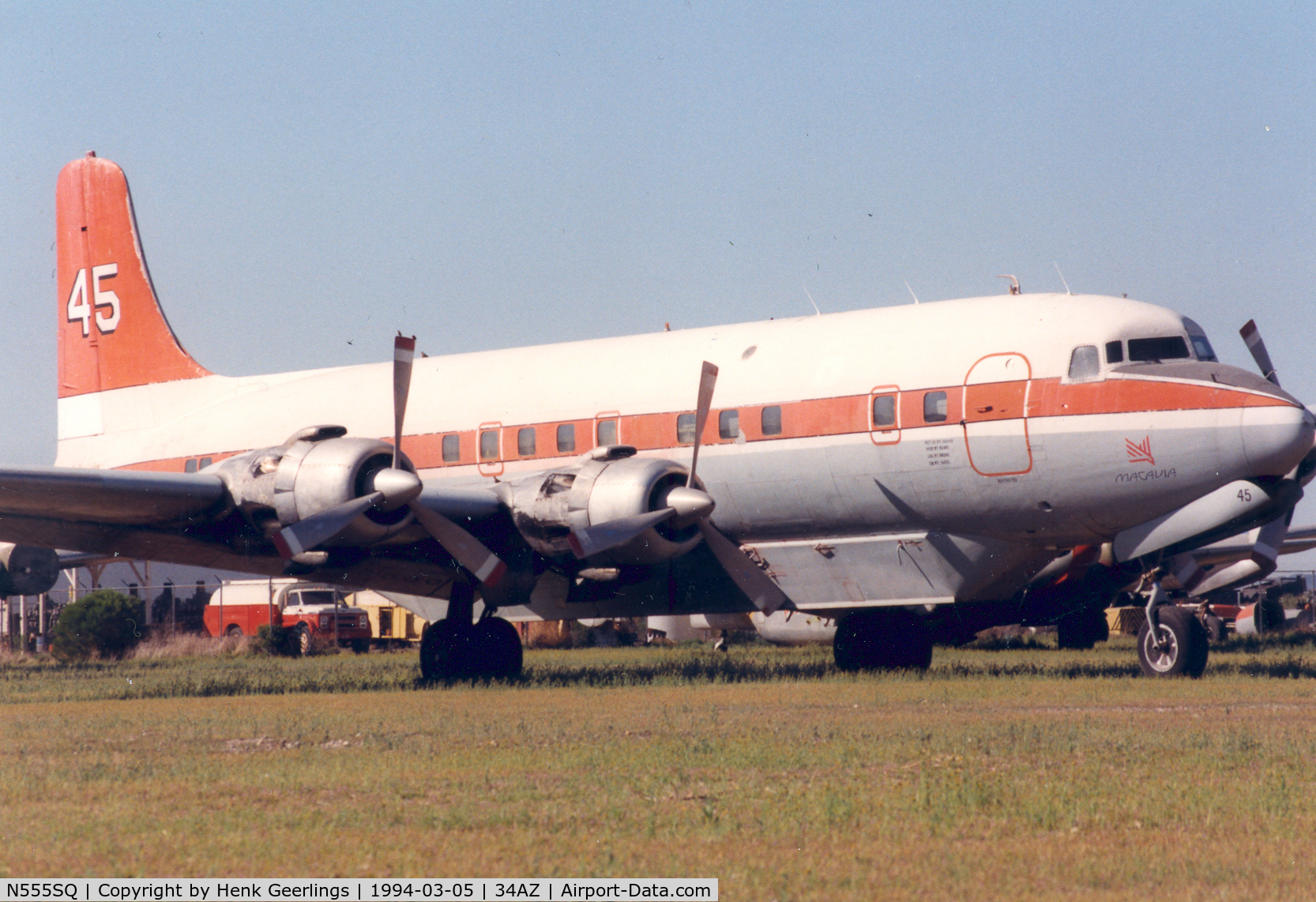 N555SQ, 1957 Douglas DC-6B C/N 45137, Macavia , DC-6B Tanker nr 45