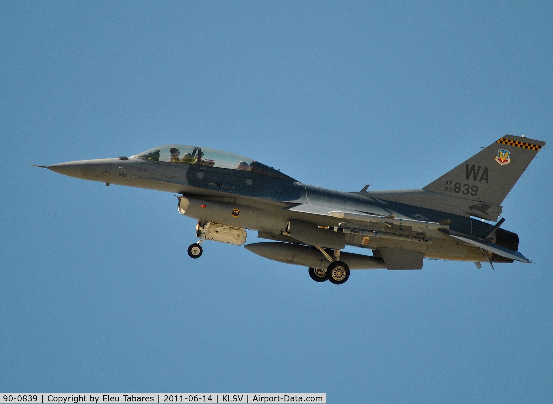 90-0839, General Dynamics F-16DM Fighting Falcon C/N CD-6, Taken during Green Flag Exercise at Nellis Air Force Base, Nevada.