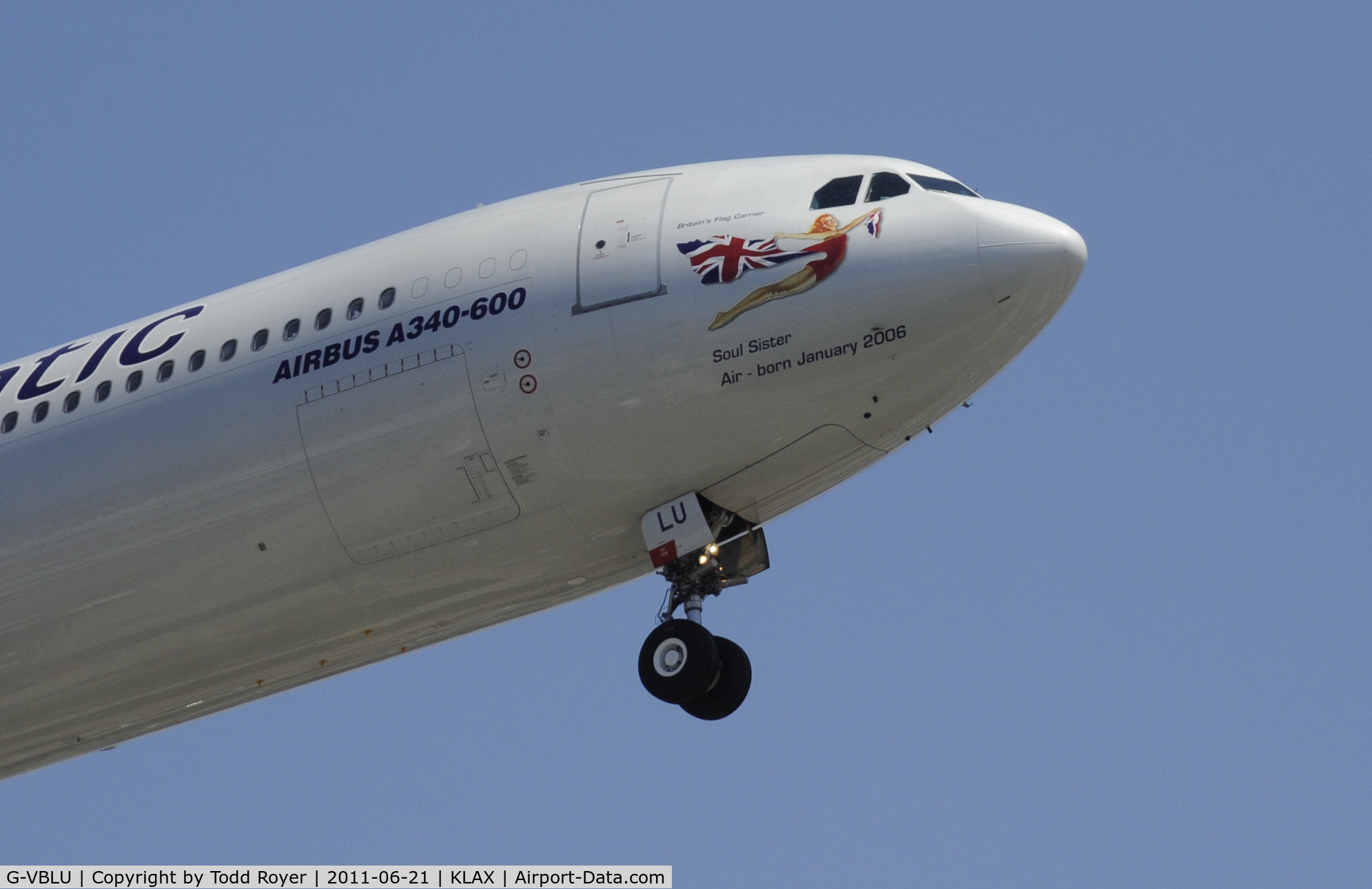G-VBLU, 2006 Airbus A340-642 C/N 723, Landing at LAX