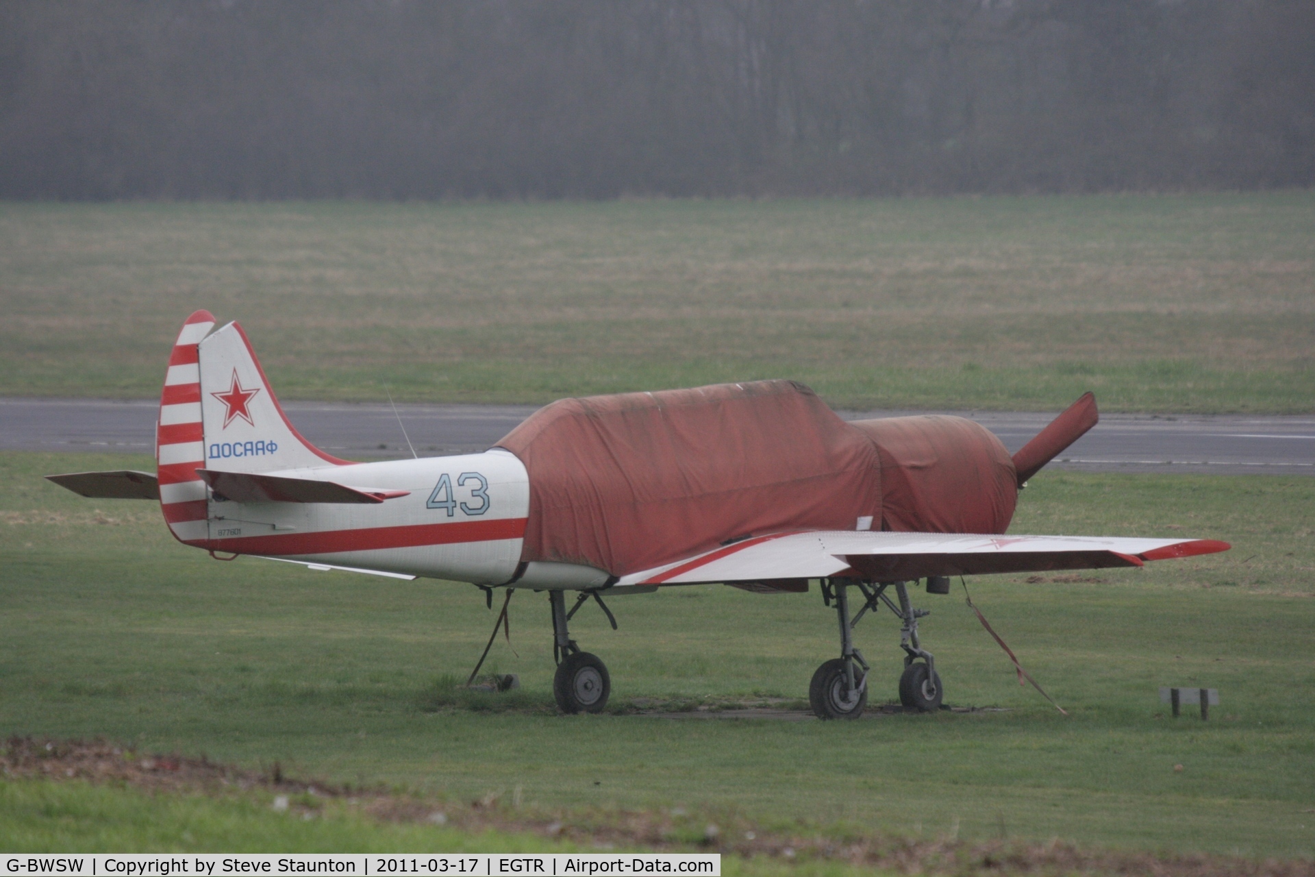 G-BWSW, 1986 Bacau Yak-52 C/N 866807, Taken at Elstree Airfield March 2011