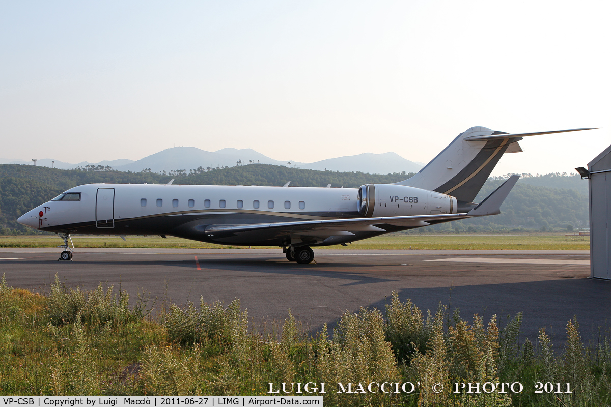 VP-CSB, 2007 Bombardier BD-700-1A11 Global 5000 C/N 9263, LIMG - Villanova d'Albenga  -  Italy