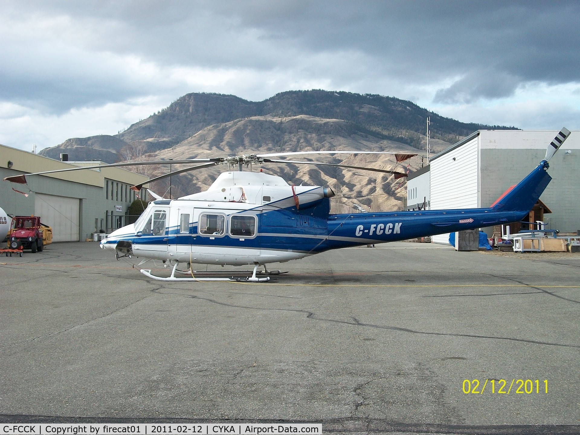 C-FCCK, 1990 Bell 412 C/N 36009, Medivac chopper stationed in CYKA for use on Trauma flights. (B.E.A.R.S. / S.T.A.R.S.)