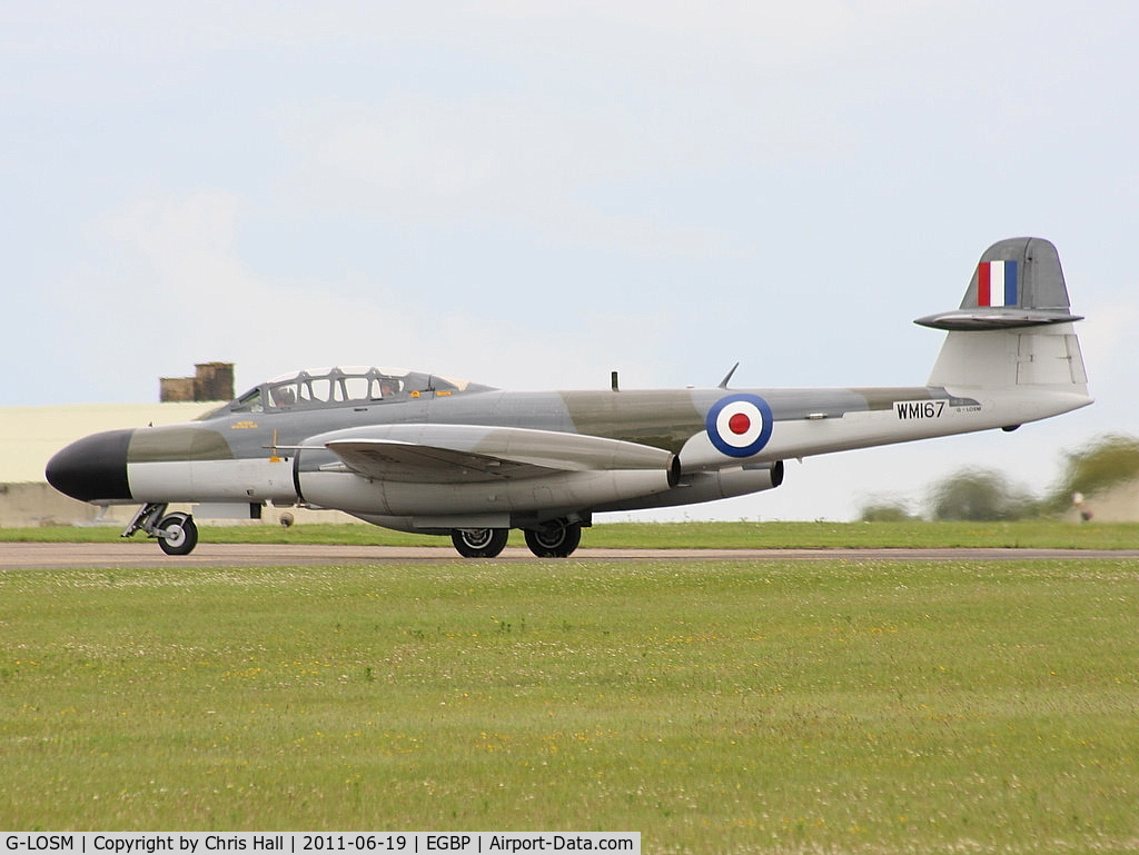 G-LOSM, 1952 Gloster Meteor NF.11 C/N S4/U/2342, Aviation Heritage Gloster Meteor displaying at the Cotswold Airshow 2011