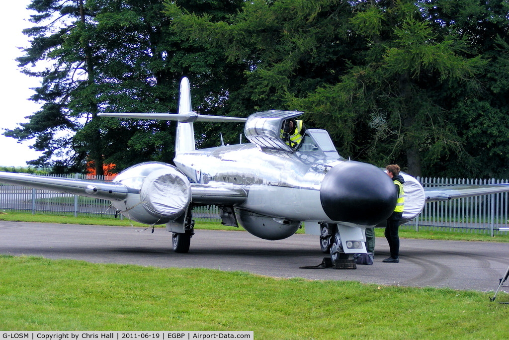 G-LOSM, 1952 Gloster Meteor NF.11 C/N S4/U/2342, prior to its display at the Cotswold Airshow
