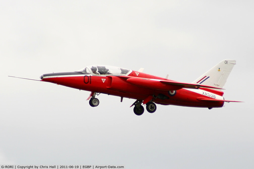 G-RORI, 1963 Hawker Siddeley Gnat T.1 C/N FL549, displaying at the Cotswold Airshow 2011