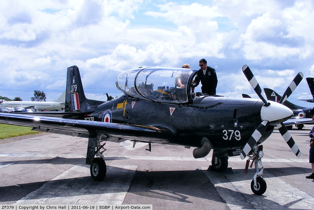 ZF379, 1992 Short S-312 Tucano T1 C/N S122/T93, on static display at the Cotswold Airshow