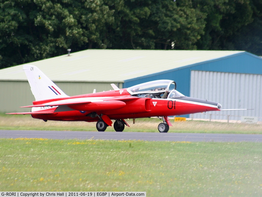 G-RORI, 1963 Hawker Siddeley Gnat T.1 C/N FL549, Heritage Aircraft Ltd Folland Gnat after its display at the Cotswold Airshow 2011