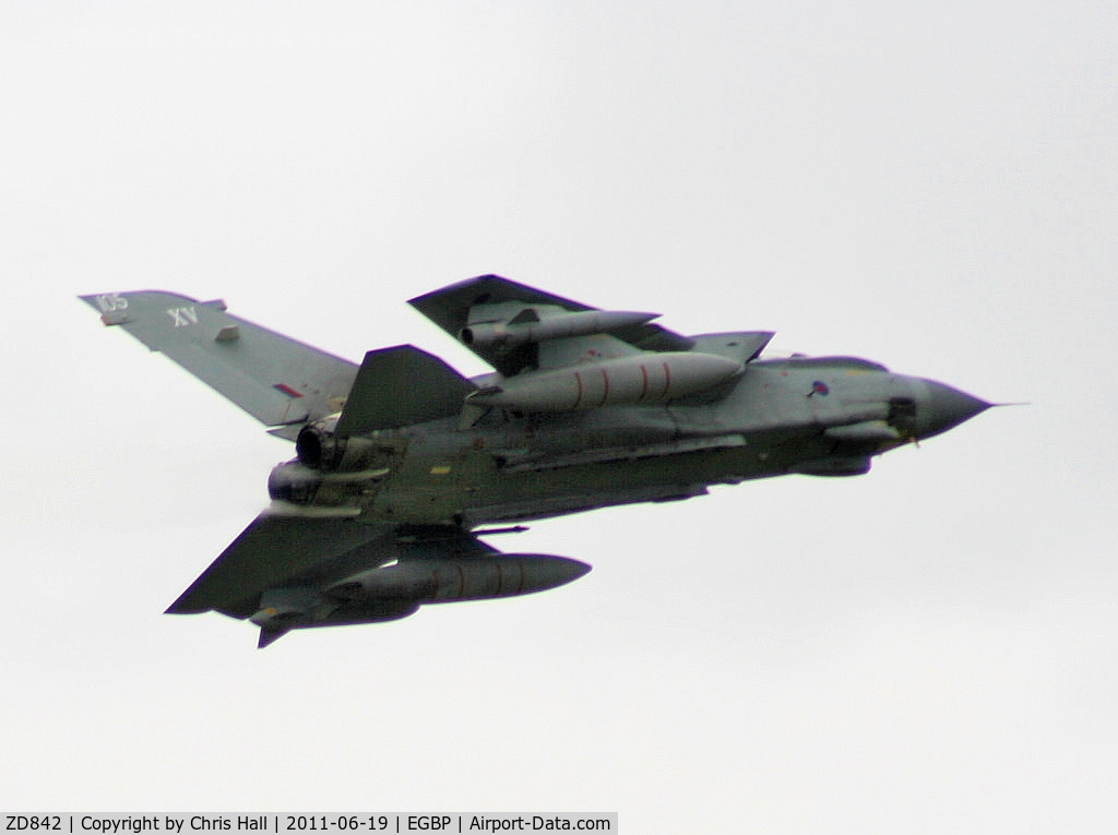 ZD842, 1985 Panavia Tornado GR.4 C/N 423/BT044/3193, displaying at the Cotswold Airshow 2011