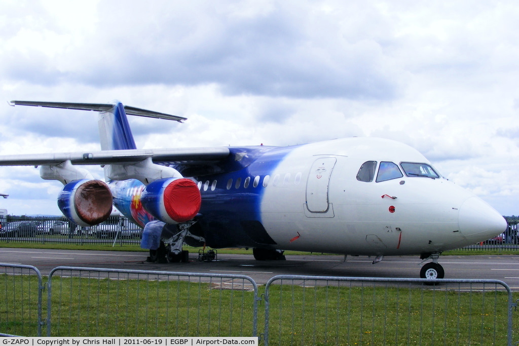 G-ZAPO, 1990 British Aerospace 146-200QC C/N E2176, now wfu and stored at Kemble