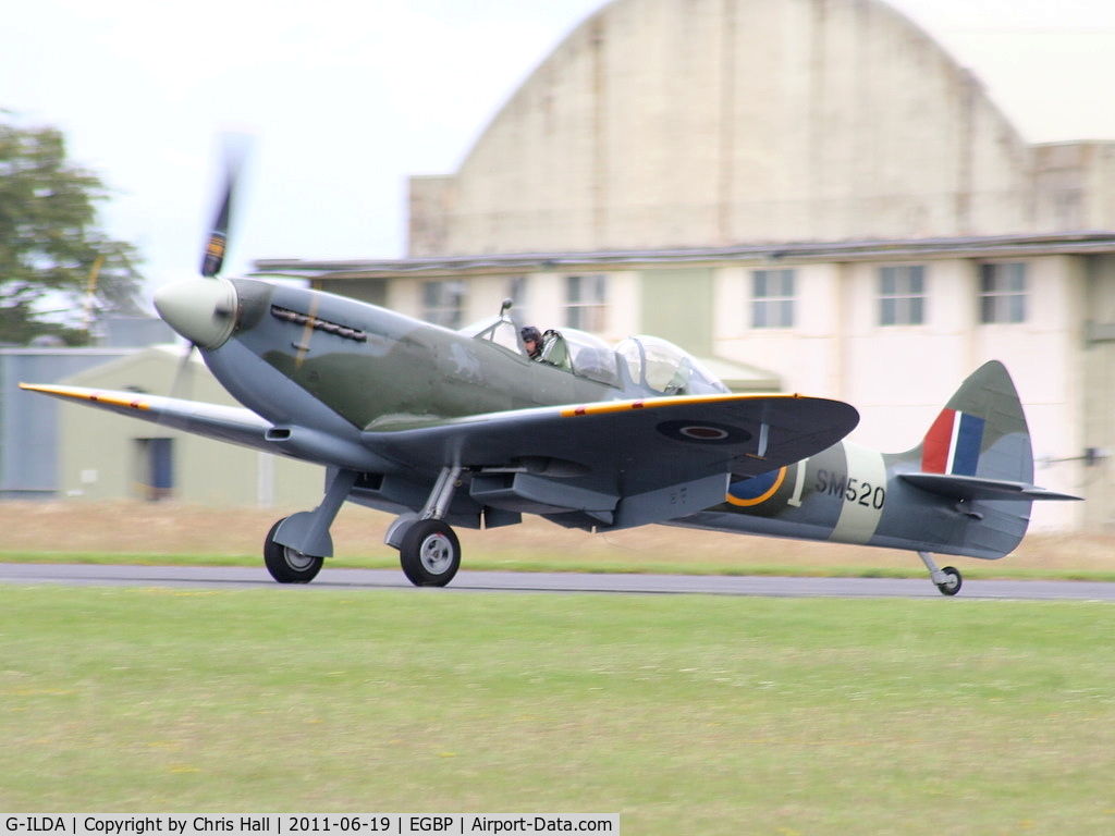 G-ILDA, 1944 Supermarine 509 Spitfire TR.IXc C/N CBAF.10164, just landed after its solo display at the Cotswold Airshow