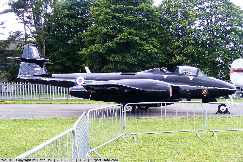 WA638, 1949 Gloster Meteor T.7(Mod) C/N G5/356539, Martin Baker Meteor T7 used for testing the JSF ejection seat