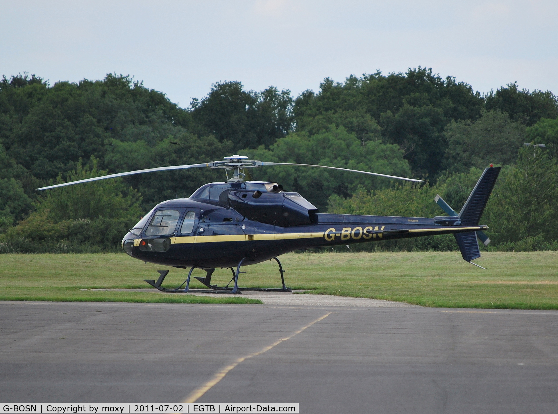 G-BOSN, 1982 Aerospatiale AS-355F-1 Ecureuil 2 C/N 5266, Aerospatiale AS355F1 Ecureuil ex N2109L at Wycombe Air Park.