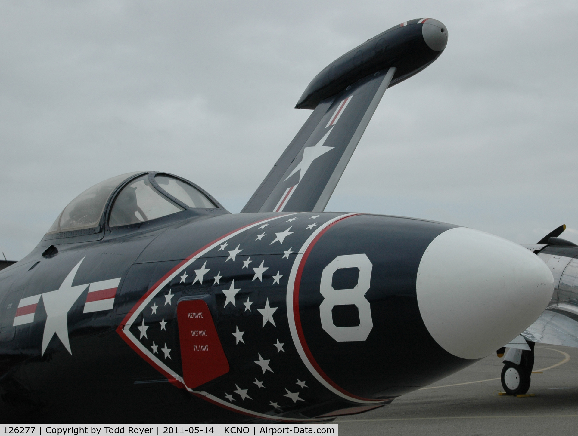126277, Grumman F9F-5KD/DF-9E Panther C/N Not found 126277, On display at Chino