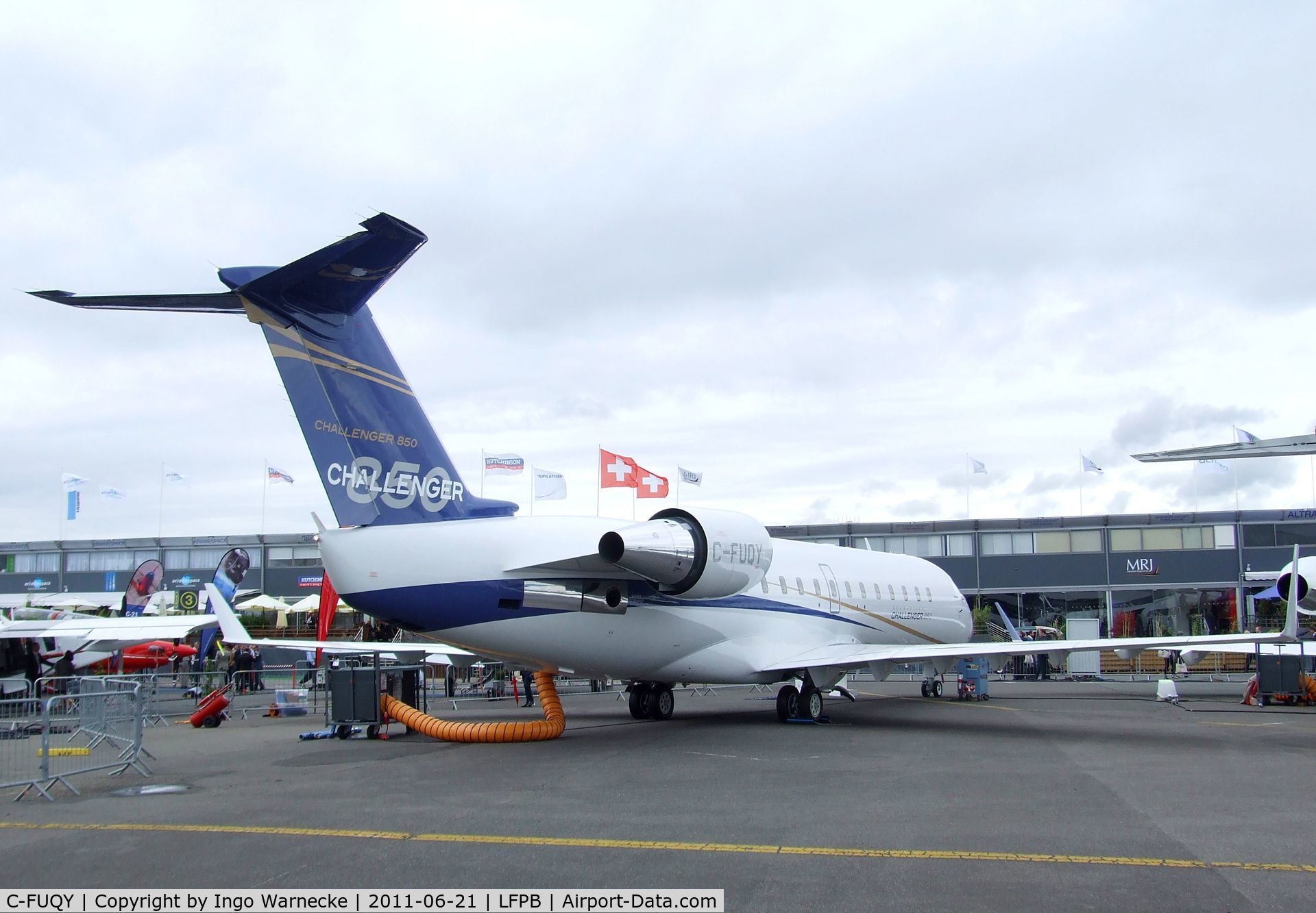 C-FUQY, 2008 Bombardier Challenger 850 (CL-600-2B19) C/N 8095, Bombardier CL-600-2B19 Challenger 850 (CRJ-200) at the Aerosalon 2011, Paris