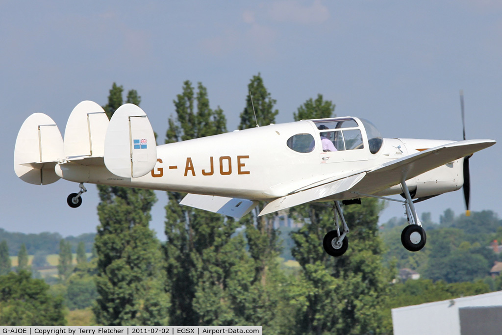 G-AJOE, 1947 Miles M.38 Messenger 2A C/N 6367, 1947  MILES M38 MESSENGER 2A, c/n: 6367 landing at North Weald