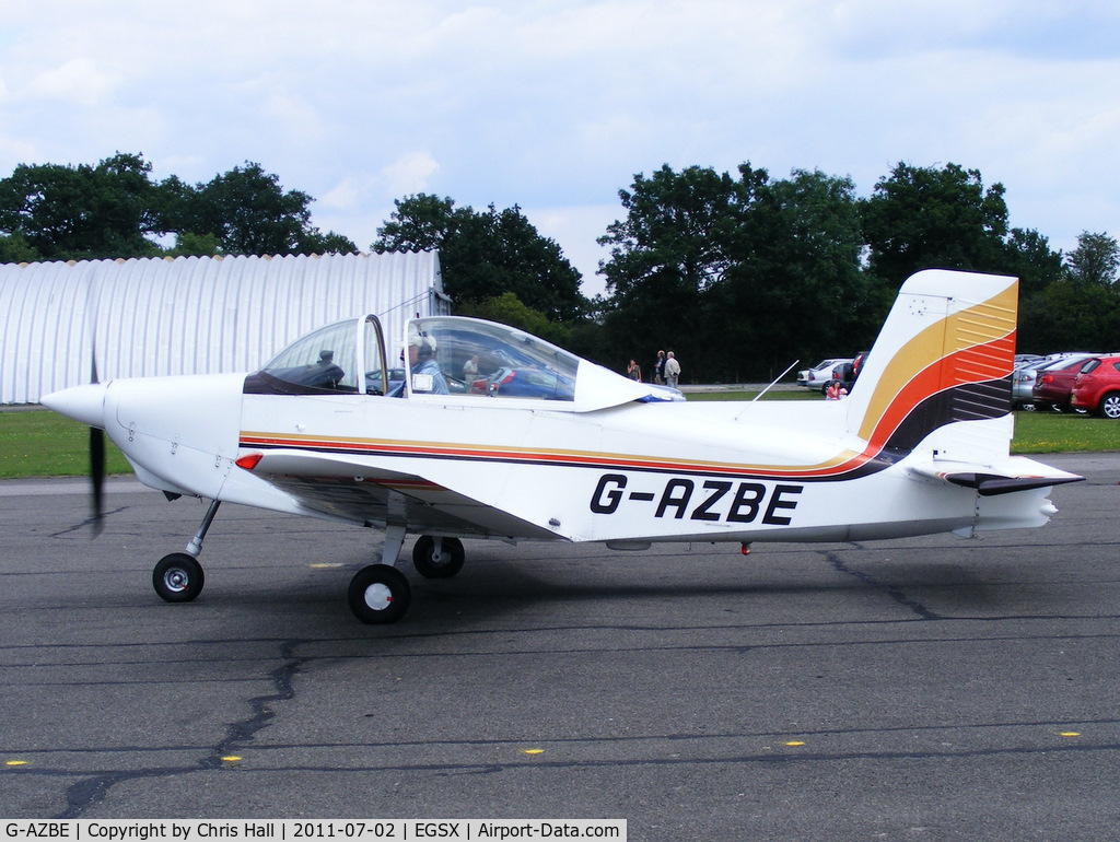 G-AZBE, 1971 AESL Glos-Airtourer Super 150/T5 C/N A535, at the Air Britain flyin