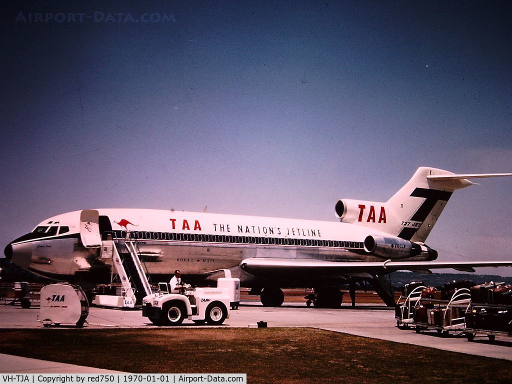 VH-TJA, 1964 Boeing 727-76 C/N 18741, Ordered from Boeing in 1963. Entered on the Australian register on Sept 1 1964 Delivery flight to Australia landed Oct 16,1964. The first jet operated by TAA. Sold overseas in Oct 1976. Departed Melbourne Nov 11 1976. Scrapped Aug 1993.