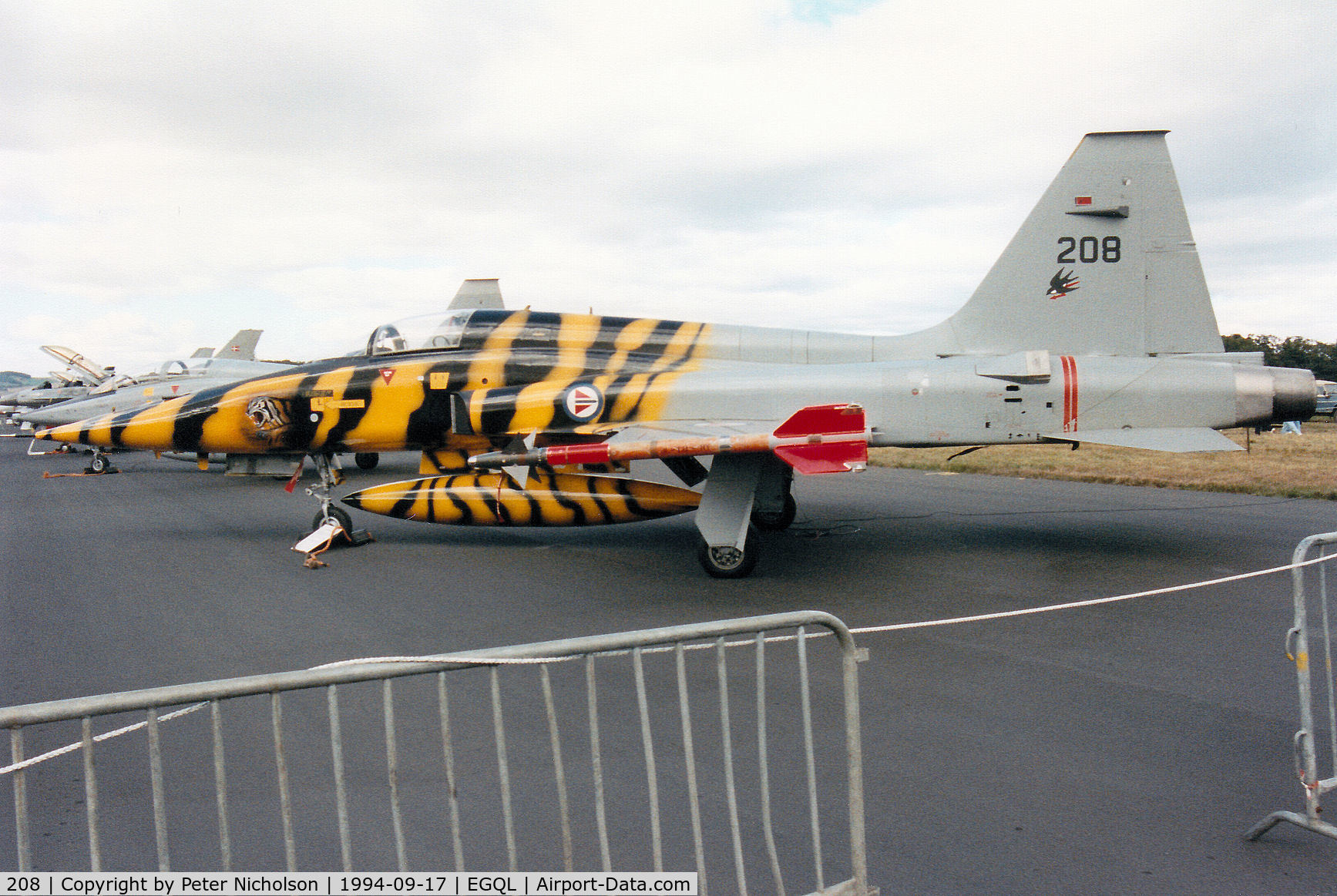 208, 1966 Northrop F-5A Freedom Fighter C/N N.7031, F-5A of 336 Skv Royal Norwegian Air Force on display at the 1994 RAF Leuchars Airshow.