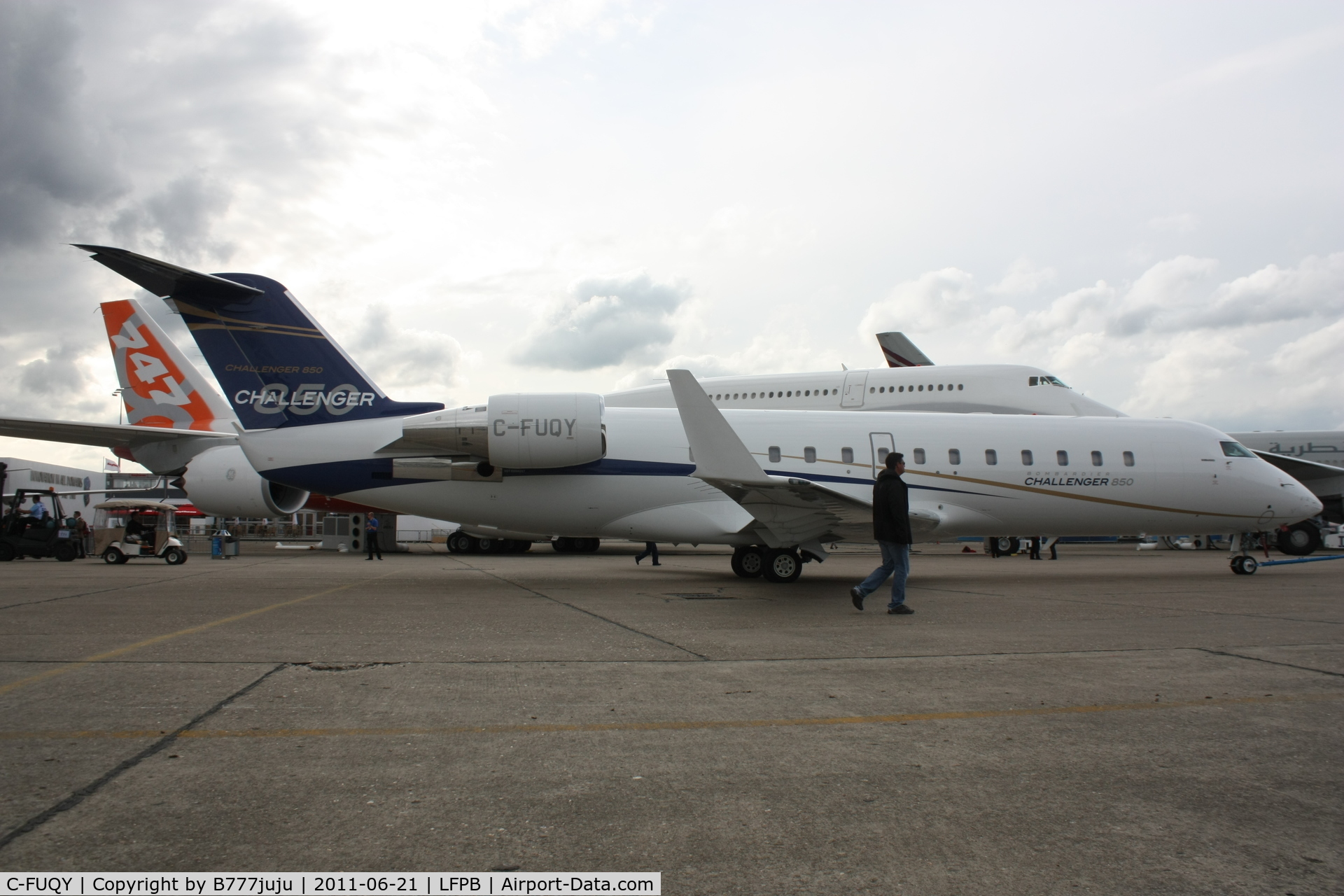 C-FUQY, 2008 Bombardier Challenger 850 (CL-600-2B19) C/N 8095, on dispaly at SIAE 2011