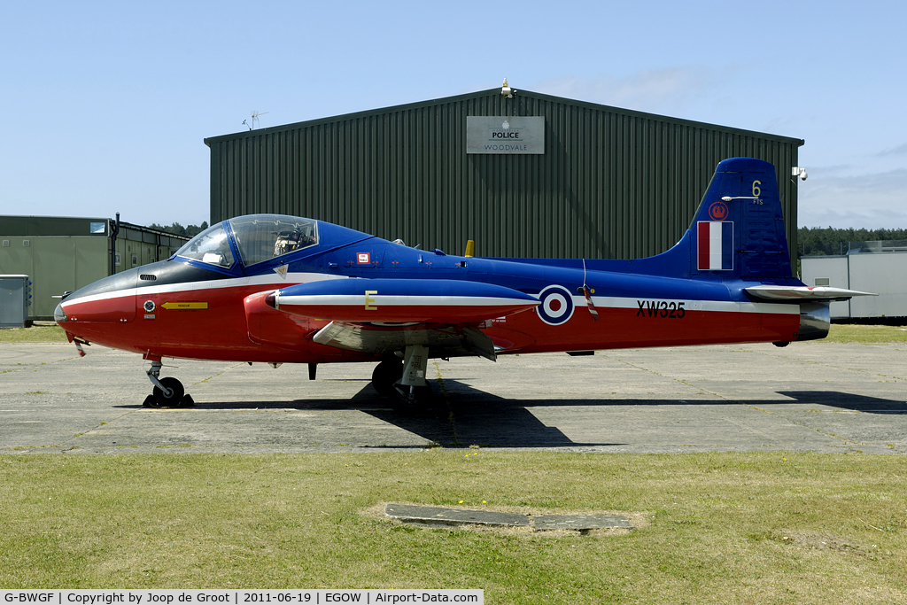 G-BWGF, 1970 BAC 84 Jet Provost T.5A C/N EEP/JP/989, still in the markings of 6 FTS (RAF)