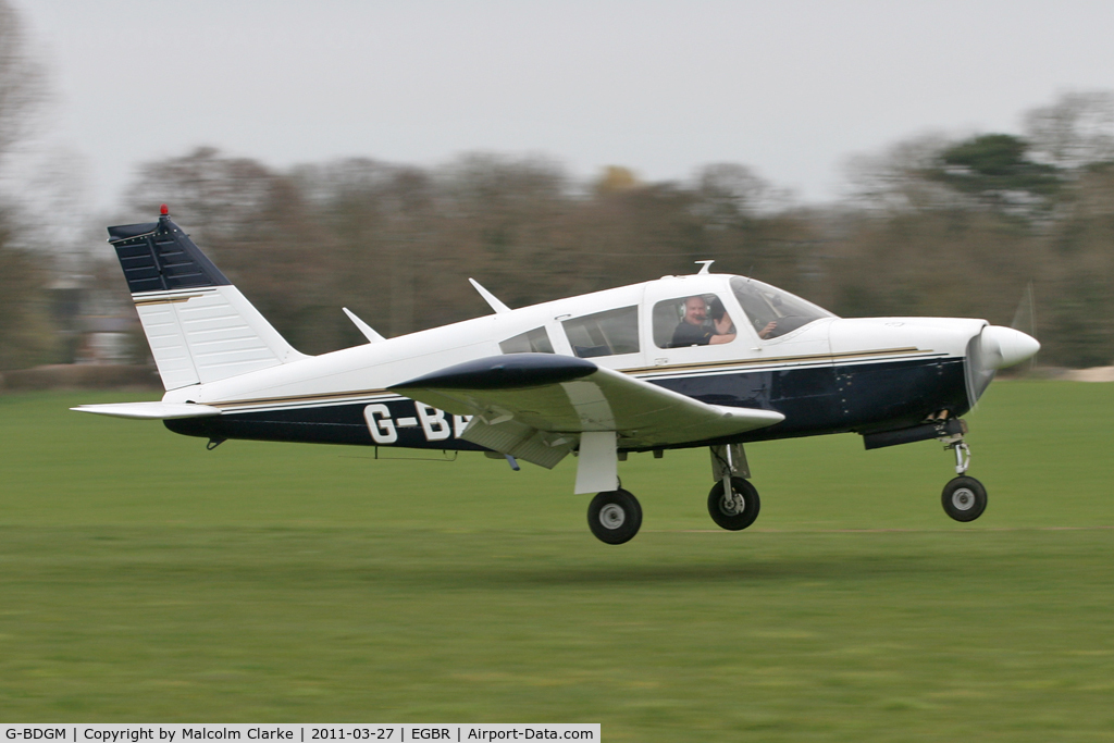 G-BDGM, 1974 Piper PA-28-151 Cherokee Warrior C/N 28-7415165, Piper PA-28-151 Cherokee Warrior at Breighton Airfield in March 2011.