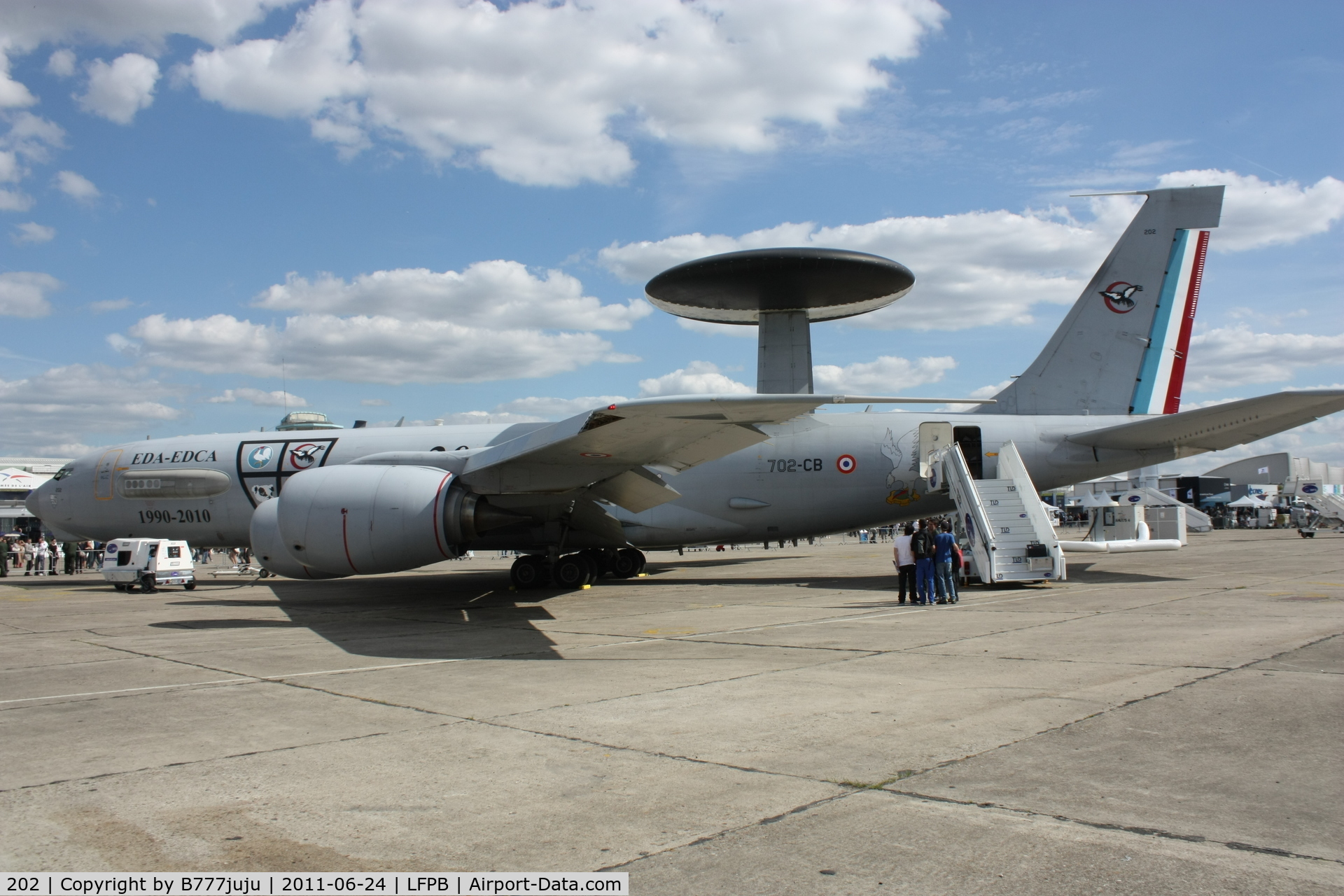 202, 1990 Boeing E-3F (707-300) Sentry C/N 24116, on display at SIAE 2011 with spesial peint for 20 years of E-3F