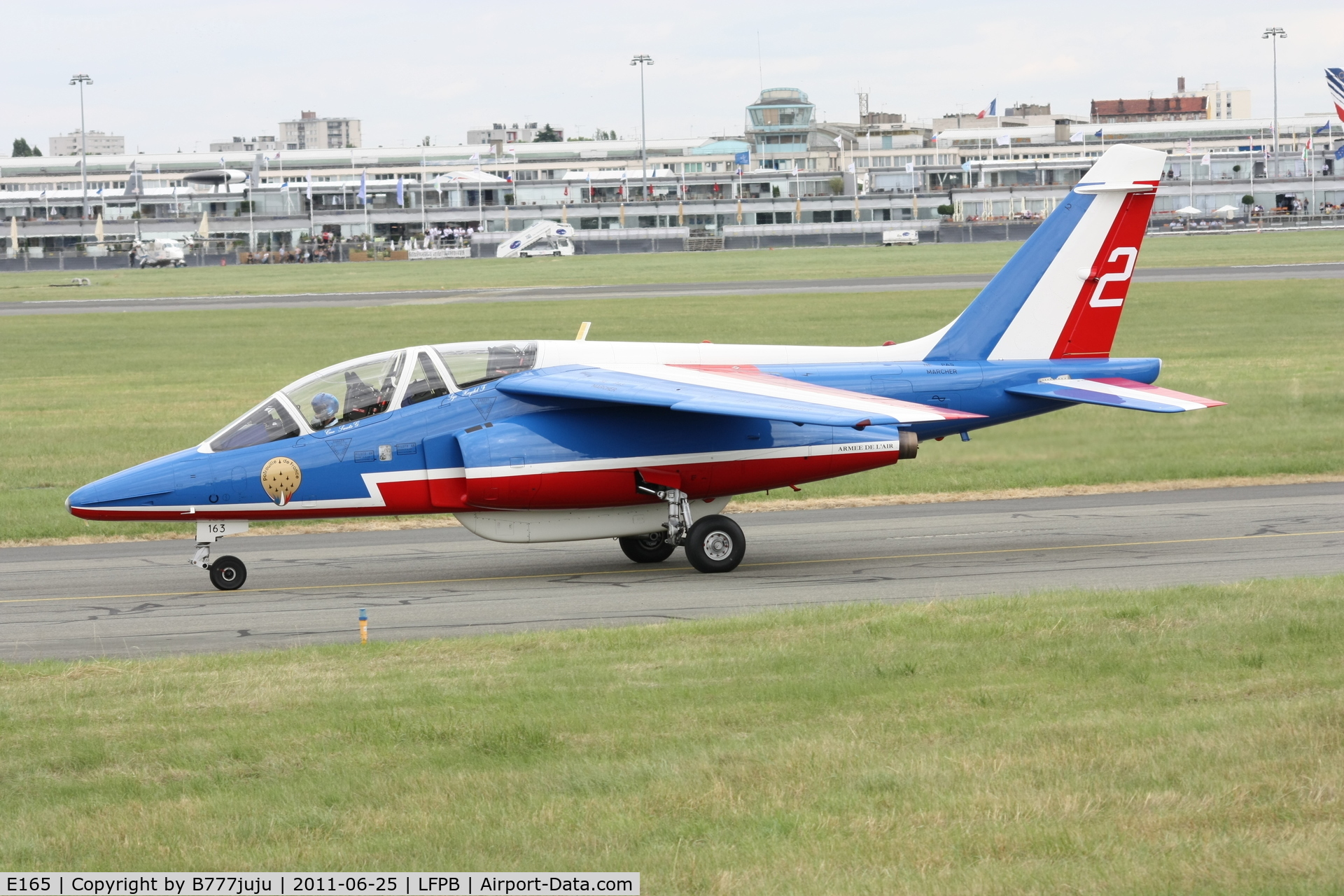 E165, Dassault-Dornier Alpha Jet E C/N E165, on display at SIAE 2011, n°2 of PAF 2011